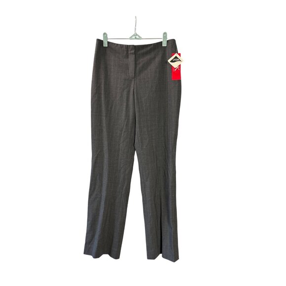 Vintage Y2K Anne Klein Stretch Gray Wool Blend Dress Pants Size 4 Pinstripe New - Picture 1 of 6